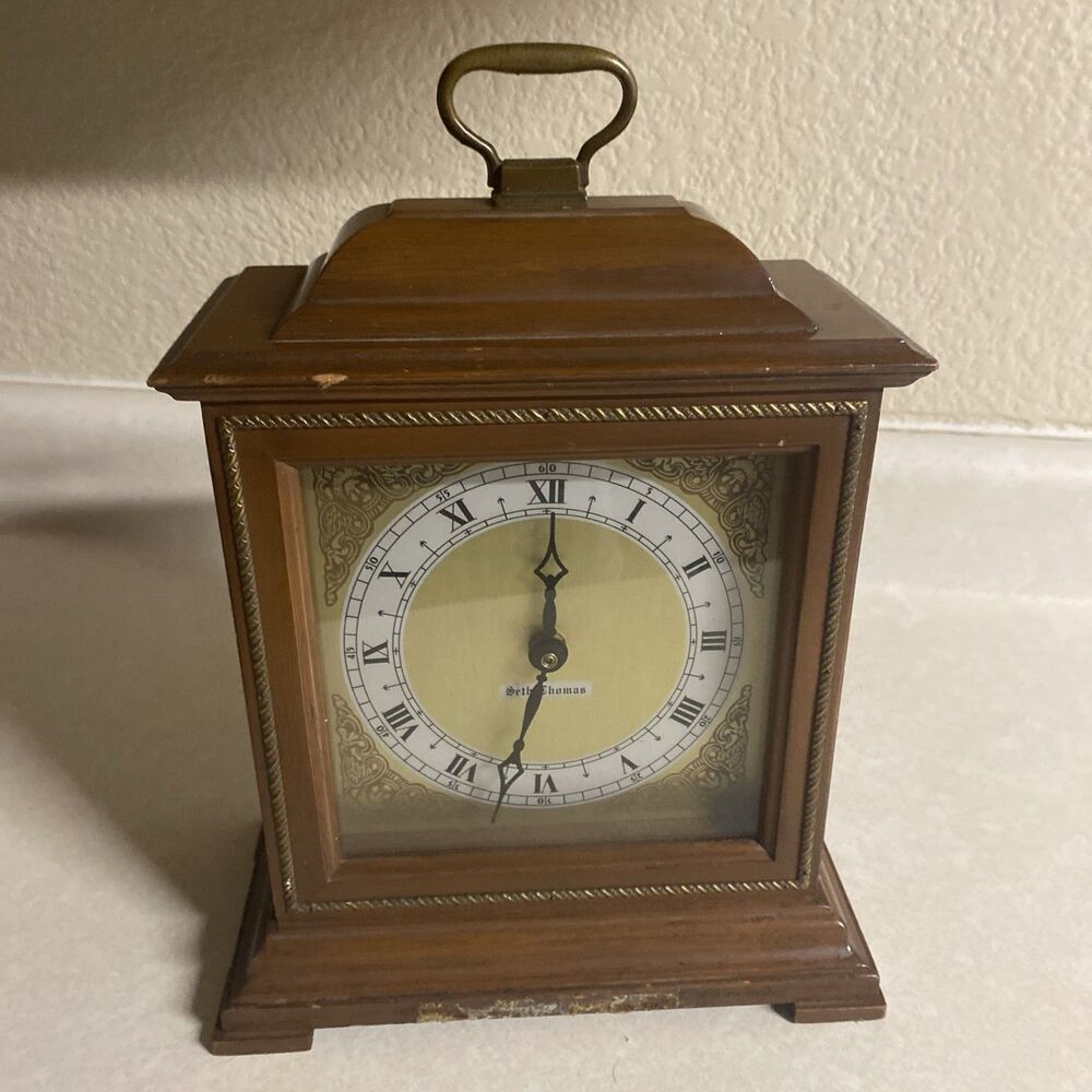 Vintage 12" Seth Thomas Mantel Clock Decorative Wooden
